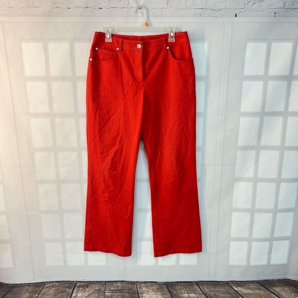 St. John Pants - St John sport coral pink red stretch summer pants size 8